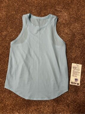 Lululemon High Neck Run and Train Tank - Cyan Blue, Size 2